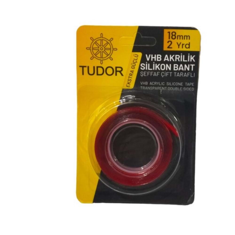 TUDOR ŞEFFAF ÇİFT TARAFLI SİLİKON BANT