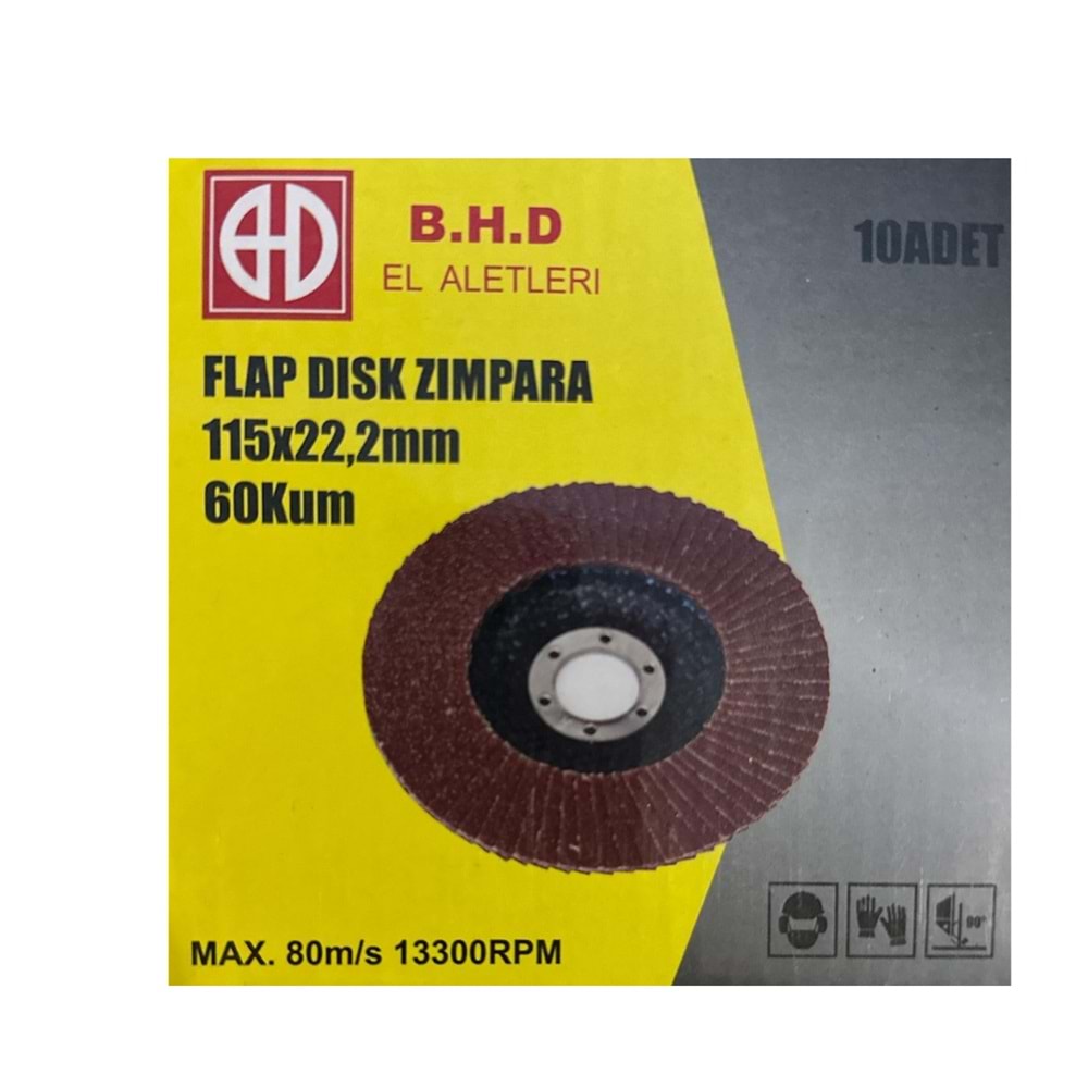 BHD FLAP DISK ZIMPARA 60 KUM (115*22,2MM)