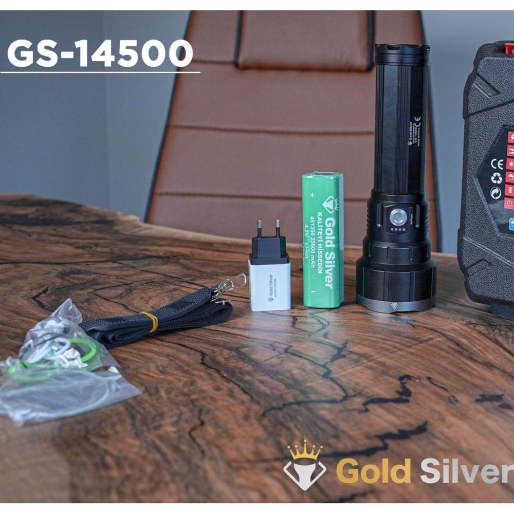 GOLD SILVER 80W 25600 MAH ŞARJLI EL FENERİ