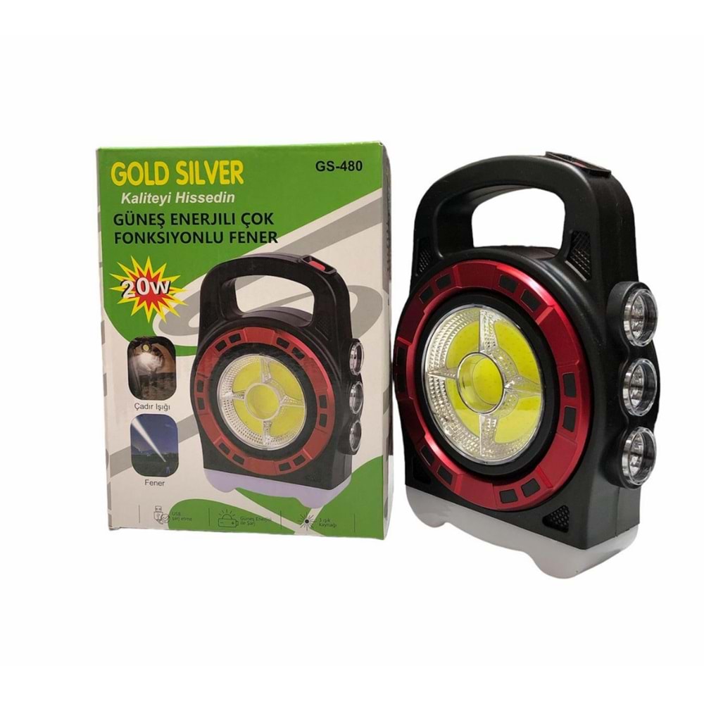 GOLD SILVER GÜNEŞ ENERJILI ÇOK FONKSİYONLU FENER (60)