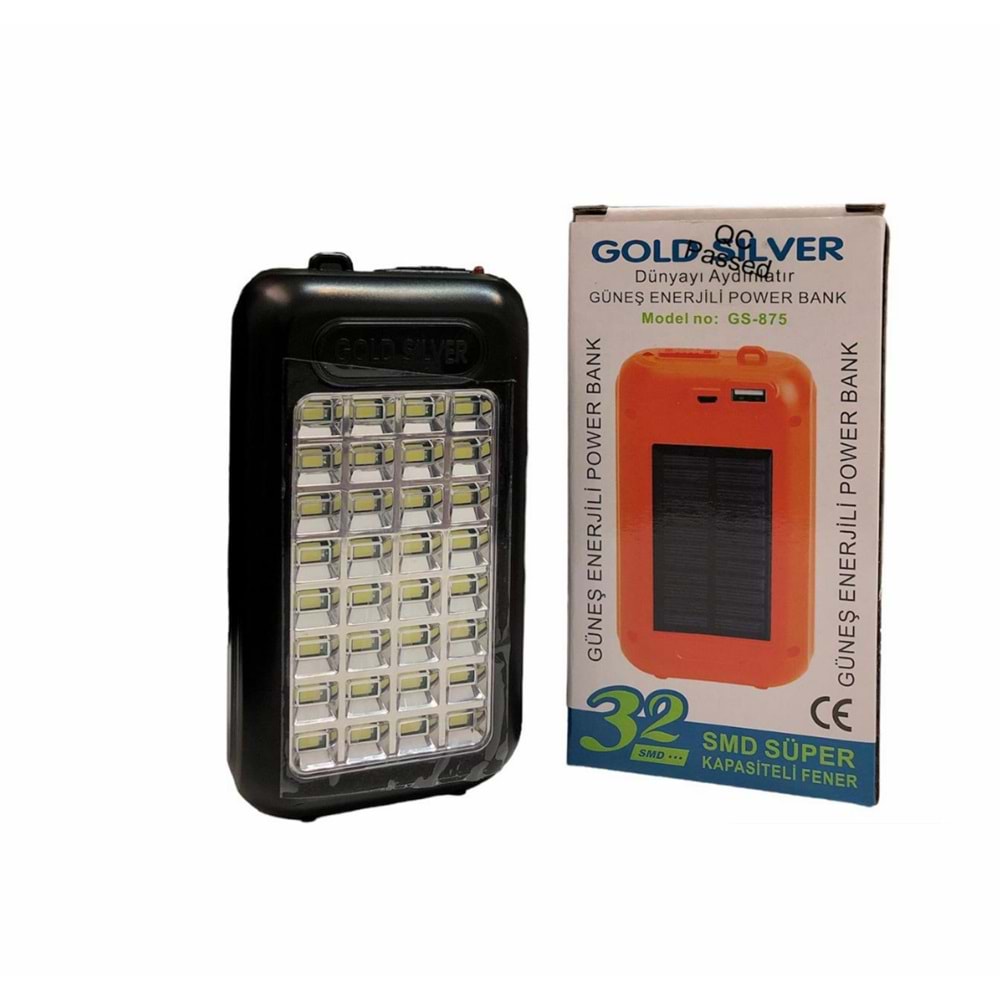 GOLD SILVER GÜNEŞ ENERJİLİ POWERBANK IŞILDAK (60)