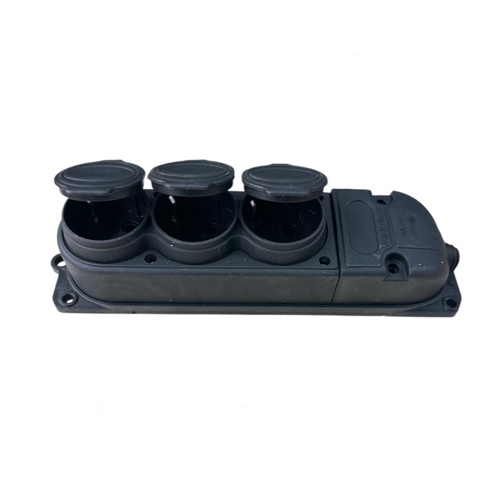 AMİRAL KAUÇUK 3 LÜ GRUP PRİZ SİYAH (12)