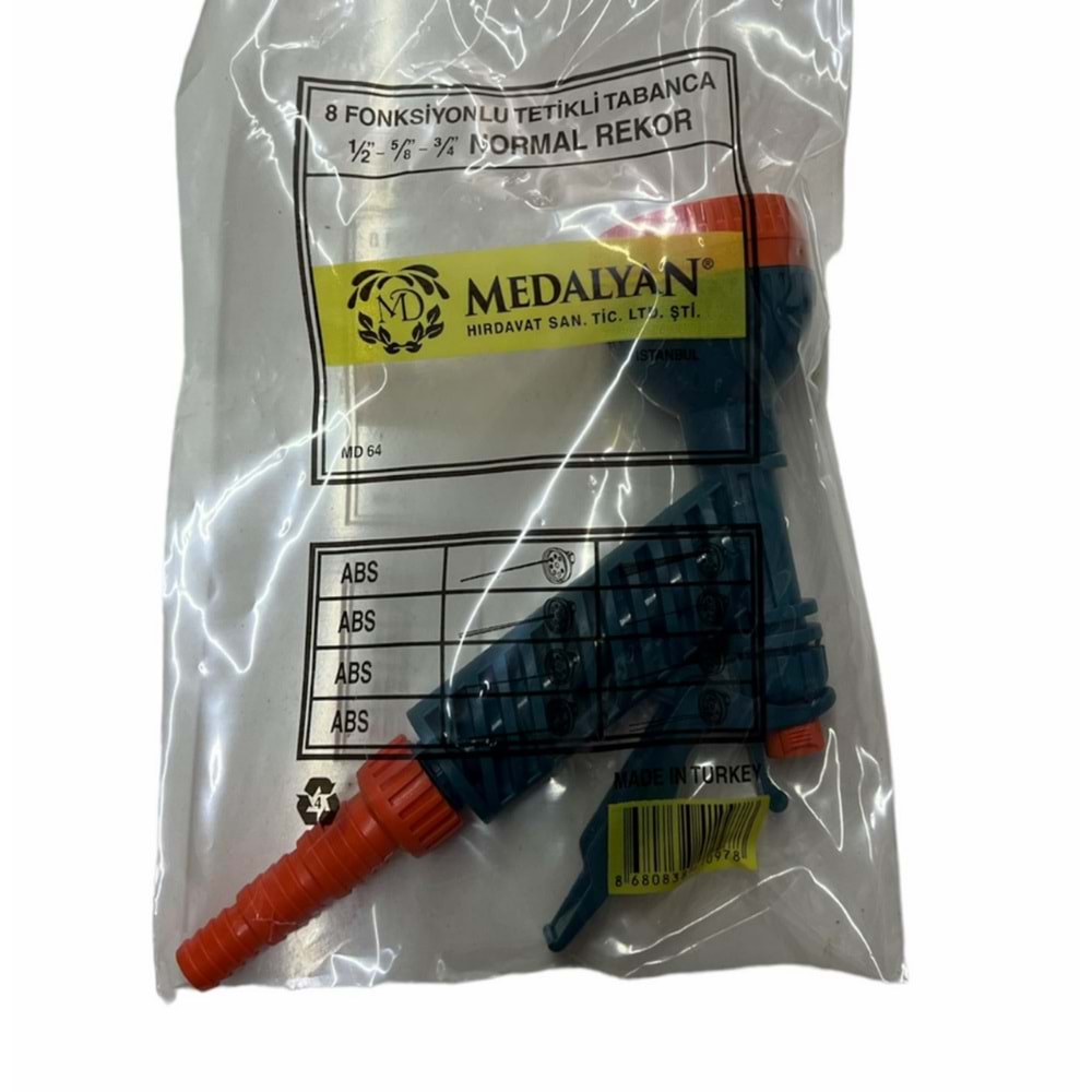 MEDALYAN TETİKLİ TABANCA SÜZEK 8 FONKSİYONLU REKOR