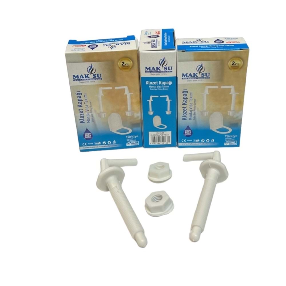KLOZET KAPAĞI VİDASI PLASTİK TAKIM-
