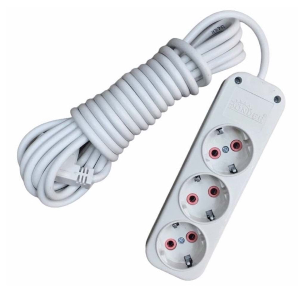 ÖNDER TOPRAKLI 3 LÜ 5 METRE GRUP PRİZ EKO (60)