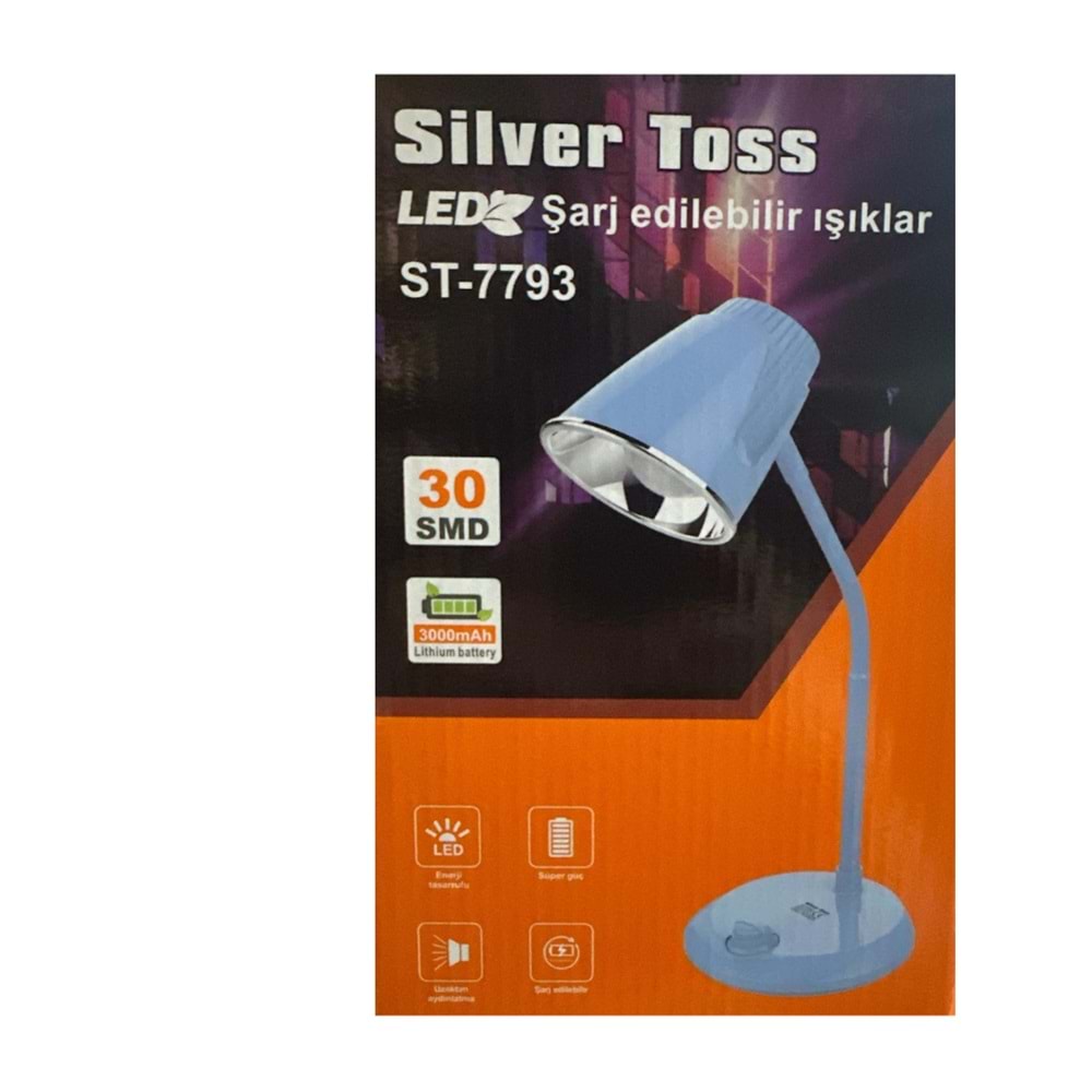 SİLVER TOSS LED MASA LAMBASI (3000 MAH)