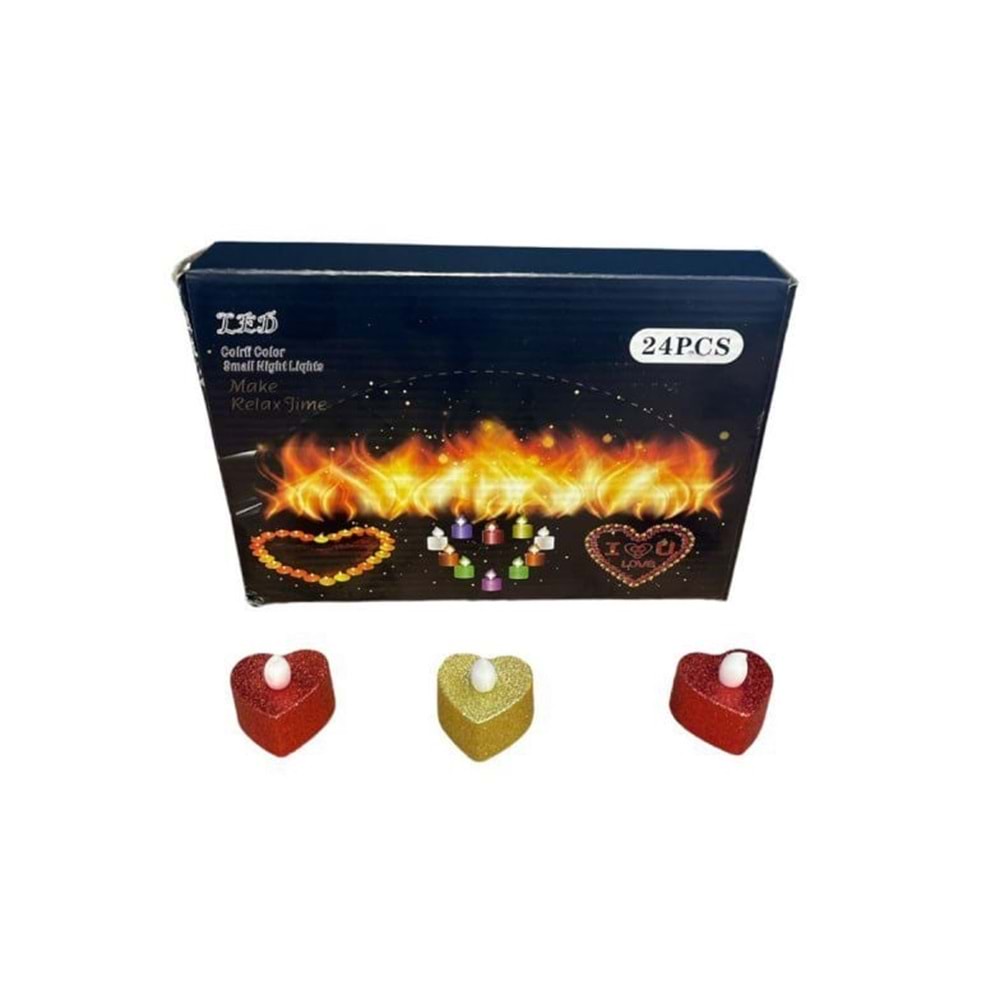 PİLLİ MUM SİMLİ 3 RENK (24 PCS)