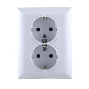 ASEL 2Lİ S.A. TOPRAKLI PRİZ BEYAZ ATOM