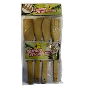 BAMBOO AHŞAP KAŞIK SETİ (4LÜ)