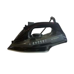 CROWN BUHARLI ÜTÜ-SERAMİK TABAN-2200W-SİYAH