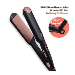 CVS DN 7320 Dijital Saç Düzleştirici 360' Kablo Rose Kalın