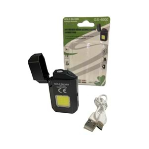 GOLD SILVER ŞARJLI RÜZGAR GEÇİRMEZ ÇAKMAKLI FENER