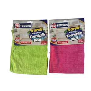 TEMSAN KARELİ MİKROFİBER TEMİZLİK BEZİ 40*40 CM