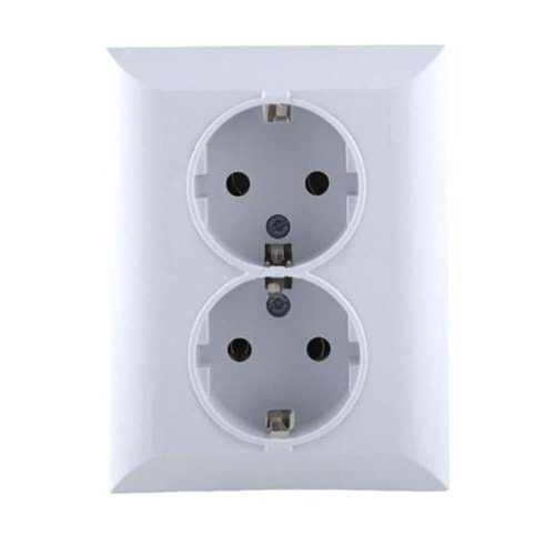 ASEL 2Lİ S.A. TOPRAKLI PRİZ BEYAZ ATOM