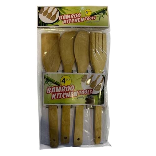 BAMBOO AHŞAP KAŞIK SETİ (4LÜ)