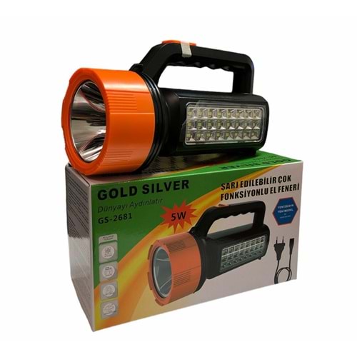 GOLD SİLVER 5W ÇOK FONKSİYONLU EL FENER (40)
