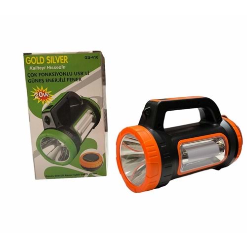 GOLD SILVER ÇOK FONKSİYONLU GÜNEŞ ENERJİLİ FENER (60)