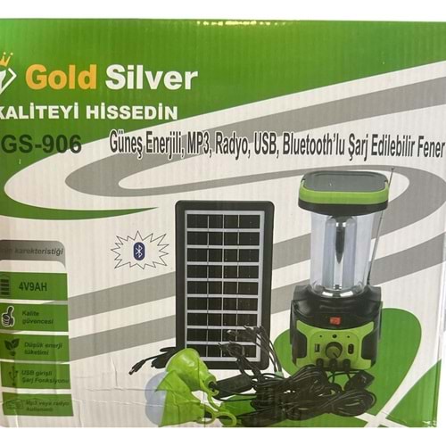 GOLD SILVER GÜNEŞ ENERJİLİ ŞARJ EDİLEBİLİR FENER
