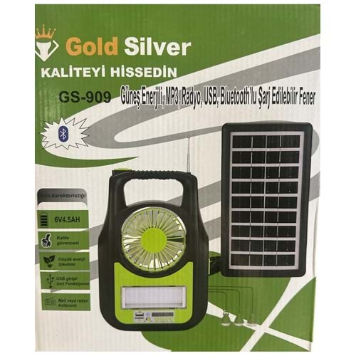 GOLD SILVER GÜNEŞ ENERJİLİ ŞARJ EDİLEBİLİR FENER