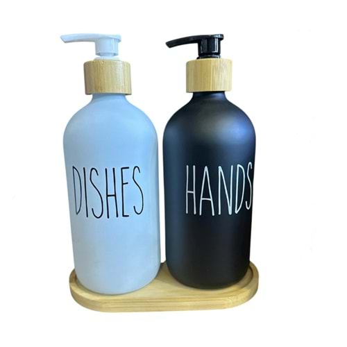 IVORY STANDLI İKİLİ CAM SIVI SABUNLUK 24*