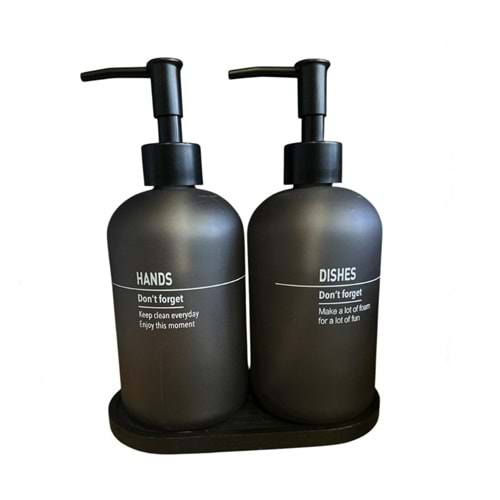 IVORY STANDLI İKİLİ CAM SIVI SABUNLUK 24*