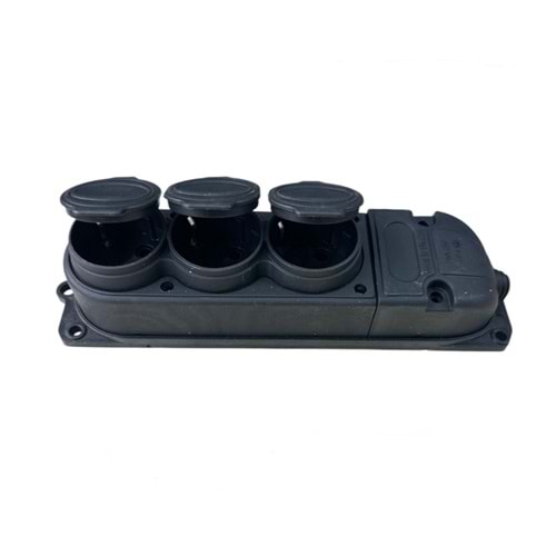 AMİRAL KAUÇUK 3 LÜ GRUP PRİZ SİYAH (12)