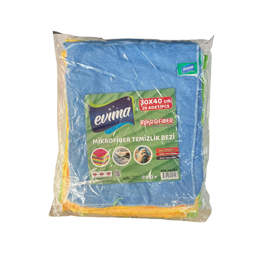 TEMSAN EVİMA MİKROFİBER TEMİZLİK BEZİ 30*40 CM (20)